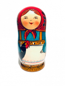 Village Lady With Rooster Nesting Doll ( 5 Pcs)