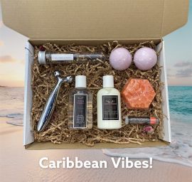 Caribbean Spa Box, beach box, gift for her, tropical gift box, face massage