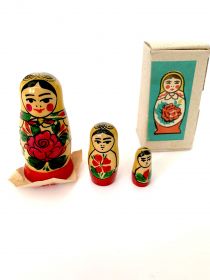 Vintage Matryoshka Doll Collectible, 3 Pcs